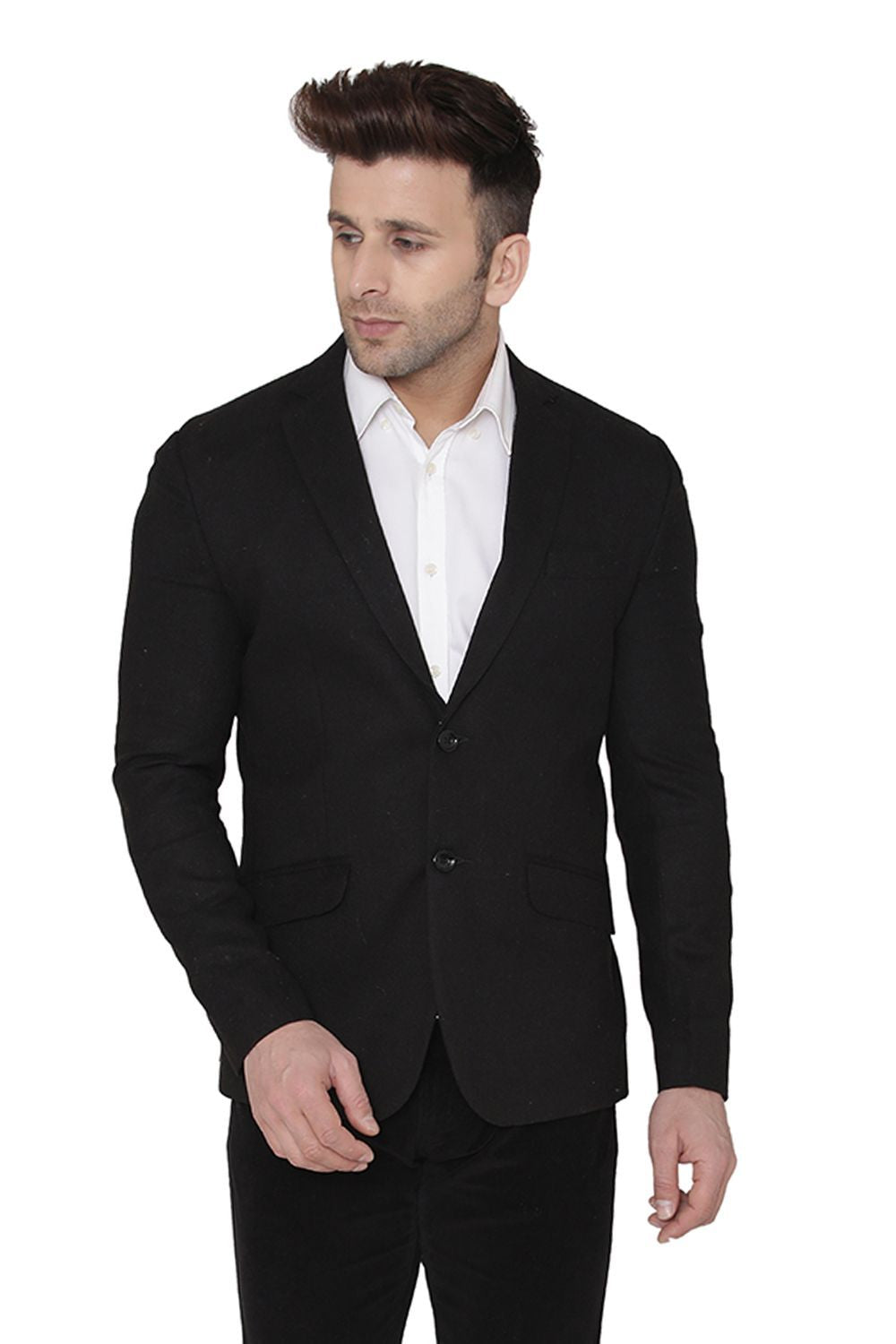 Wintage Men's Wool Casual and Festive Blazer Coat Jacket : Black