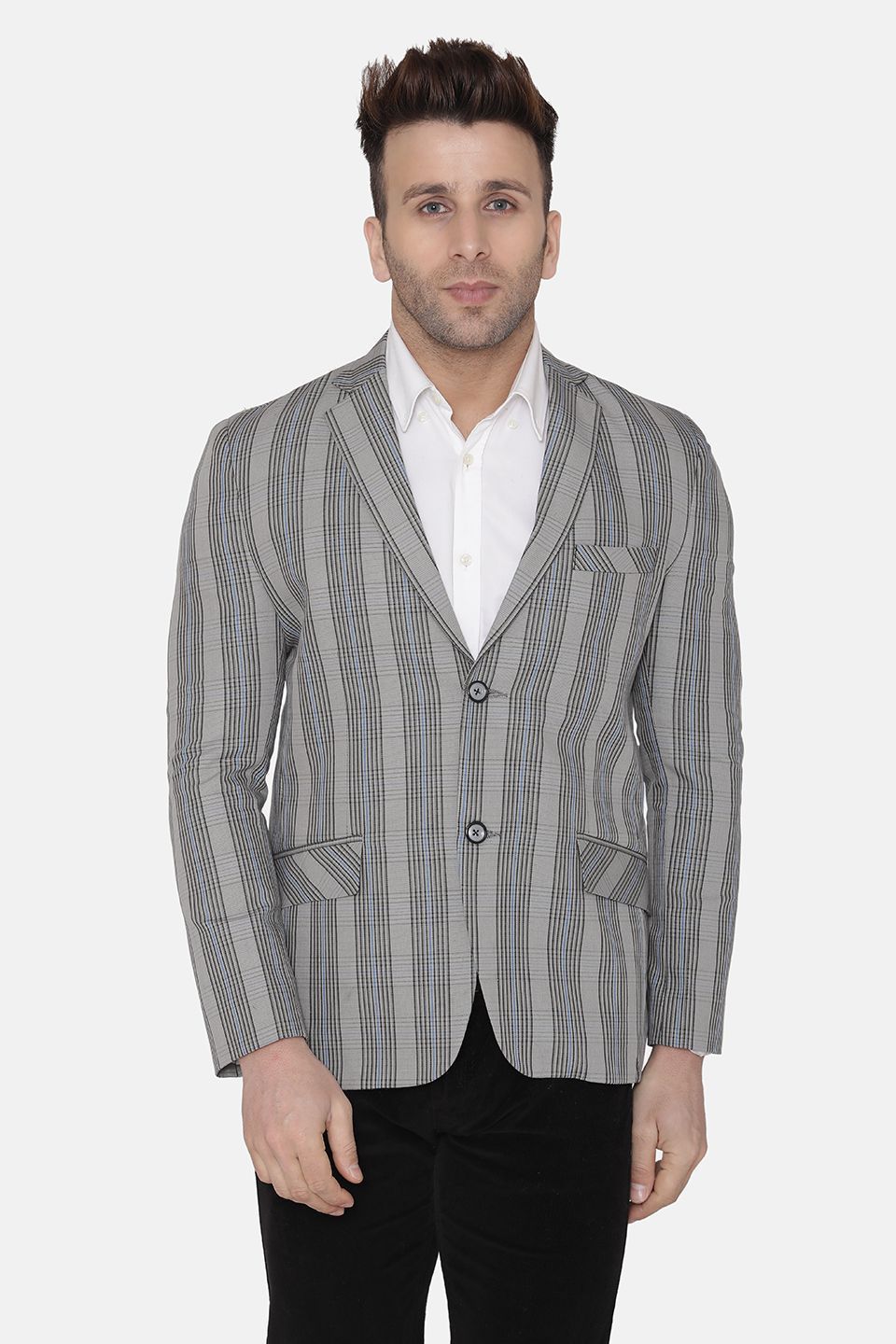Wintage Men's Cotton Casual and Festive Blazer Coat Jacket : Silver