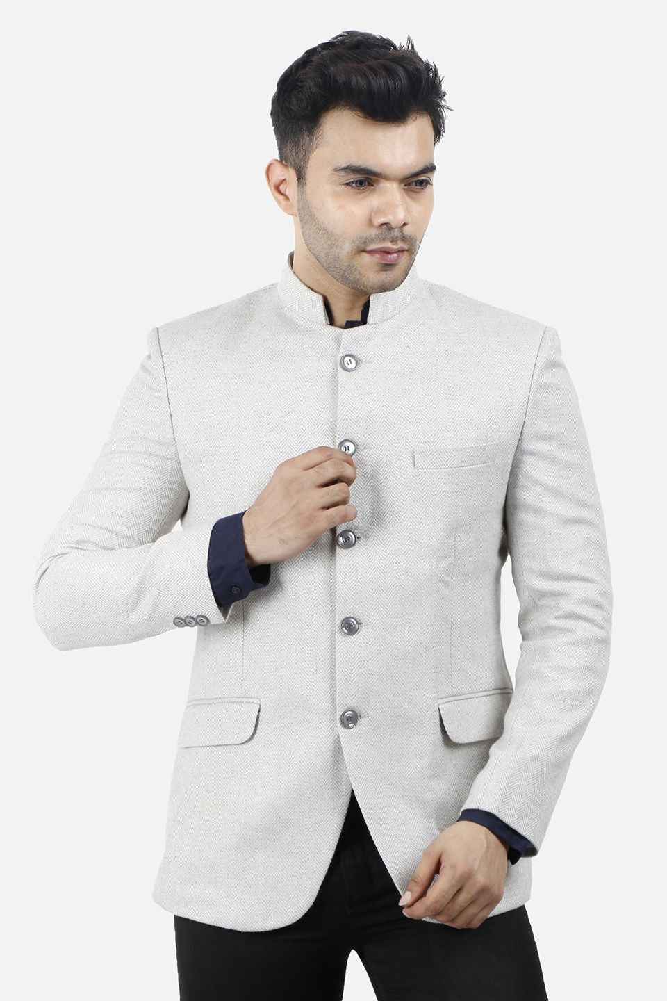 Wintage Men s Tweed Casual and Festive Blazer Coat Jacket Off White WINTAGE USA