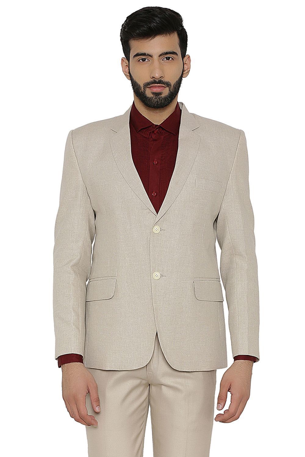 Wintage Men s Linen Tailored Fit Solid Evening Casual Blazer Coat Jacket Beige WINTAGE USA