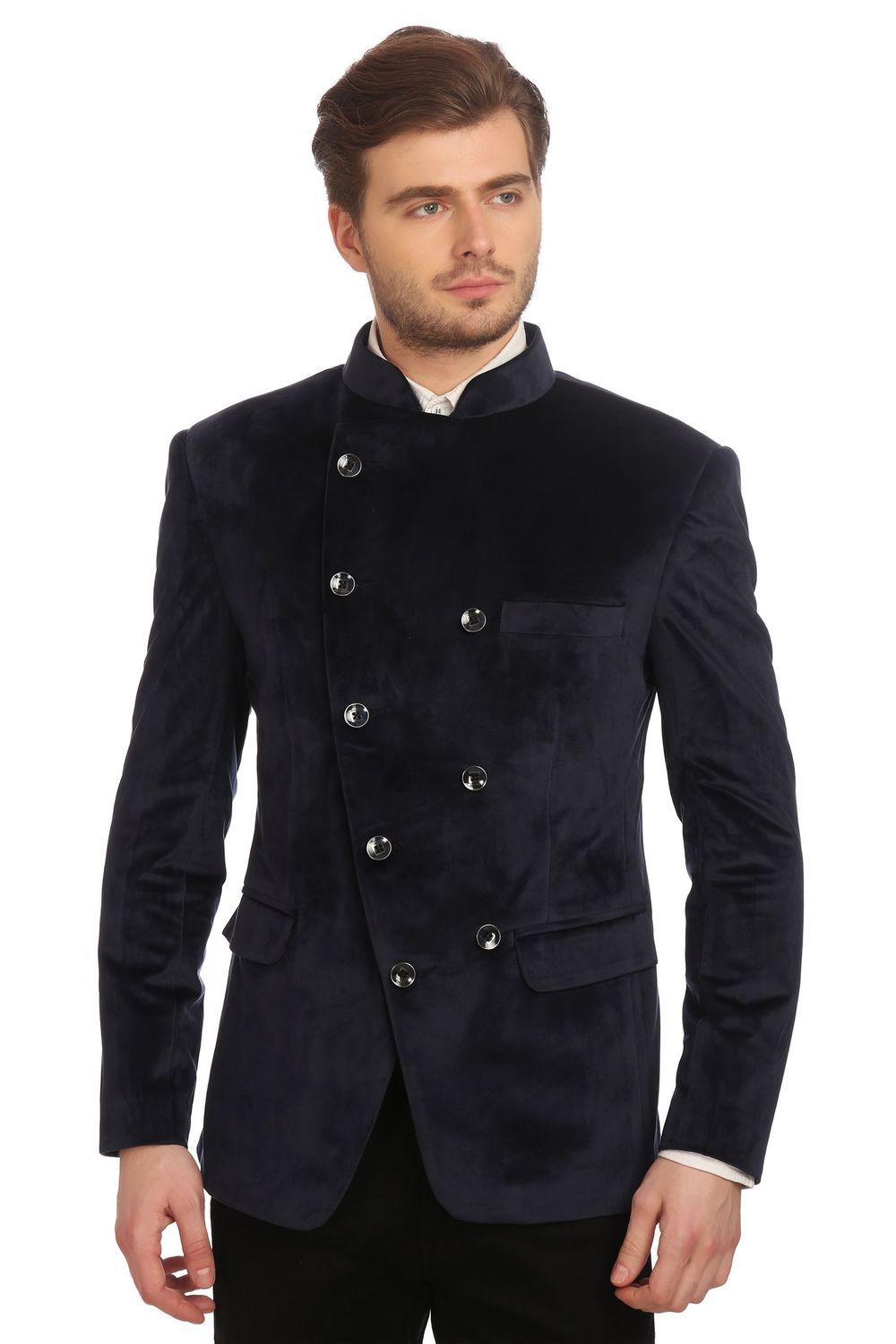 Wintage men's velvet shop grandad collar blazer