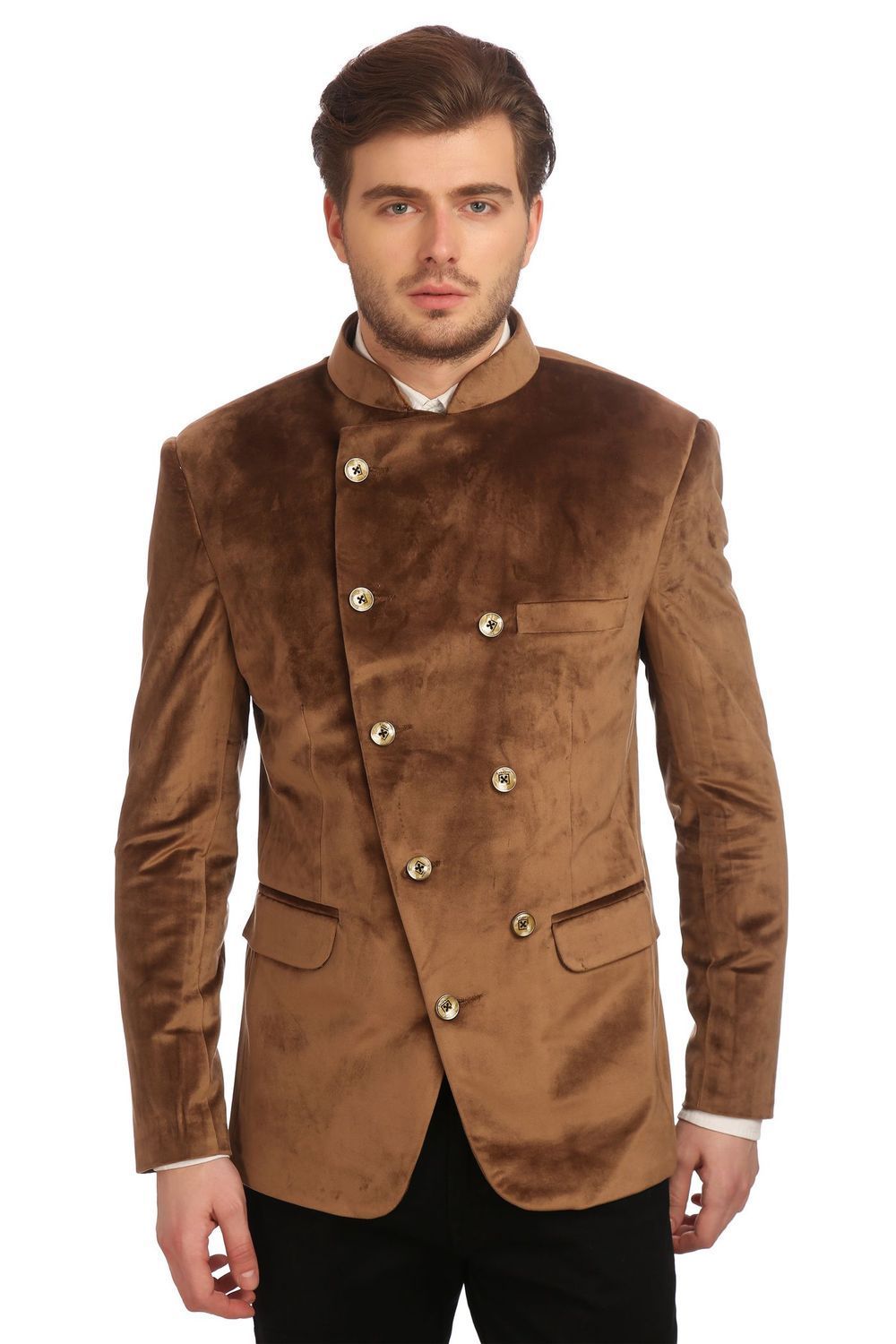 Wintage men's velvet shop grandad collar blazer