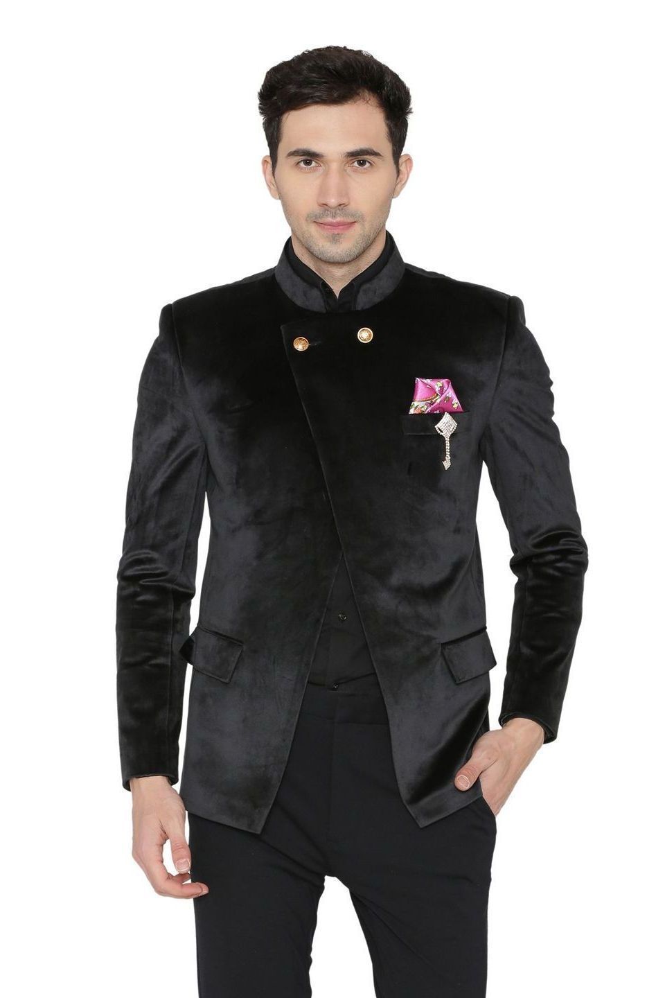 Velvet bandhgala hotsell