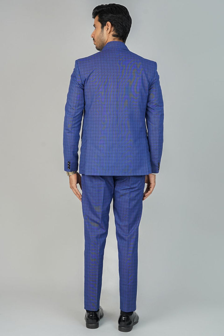 Poly Viscose Blue 3 PC Suit
