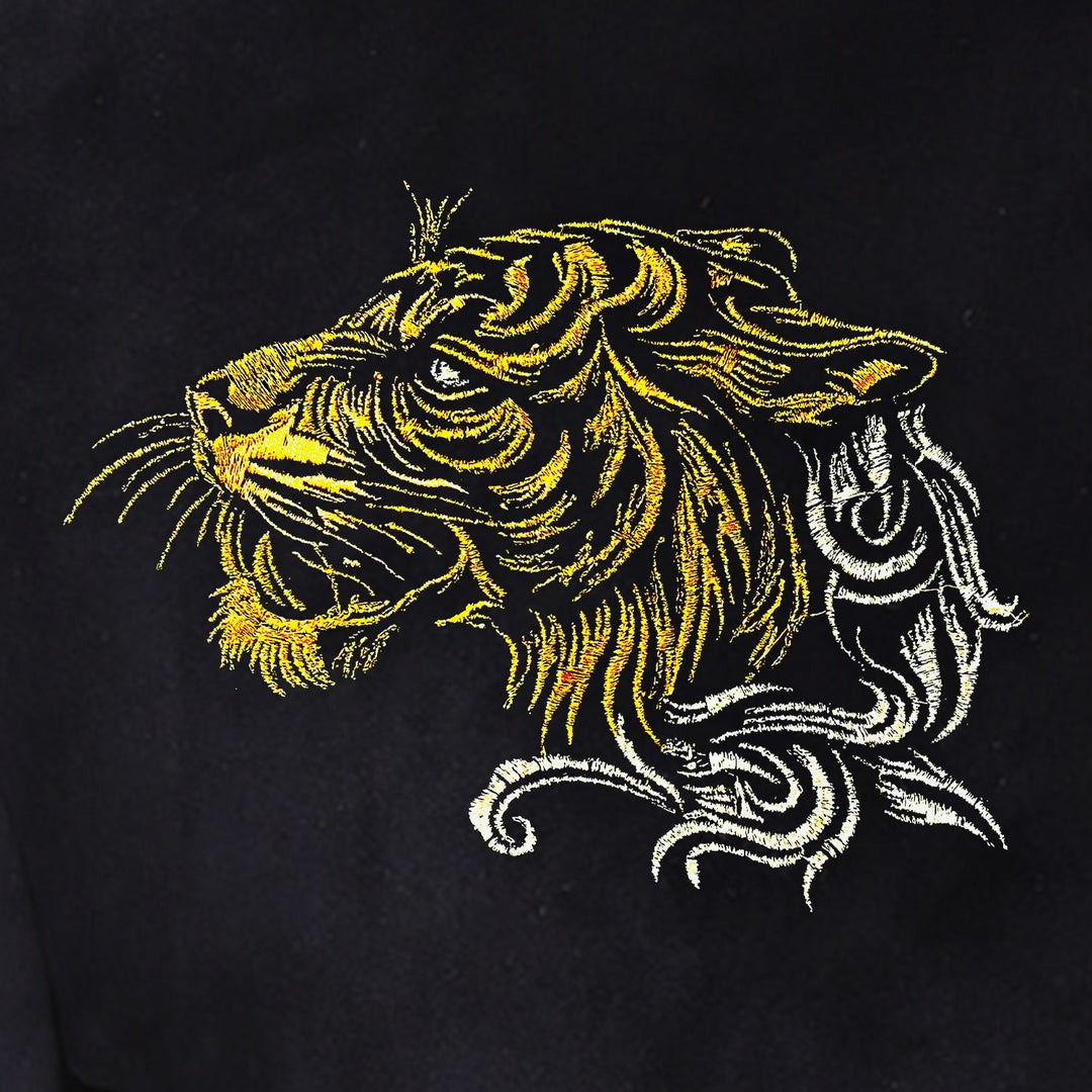 Gold Tiger-EmbroideBlue Blue Velvet Bandhgala