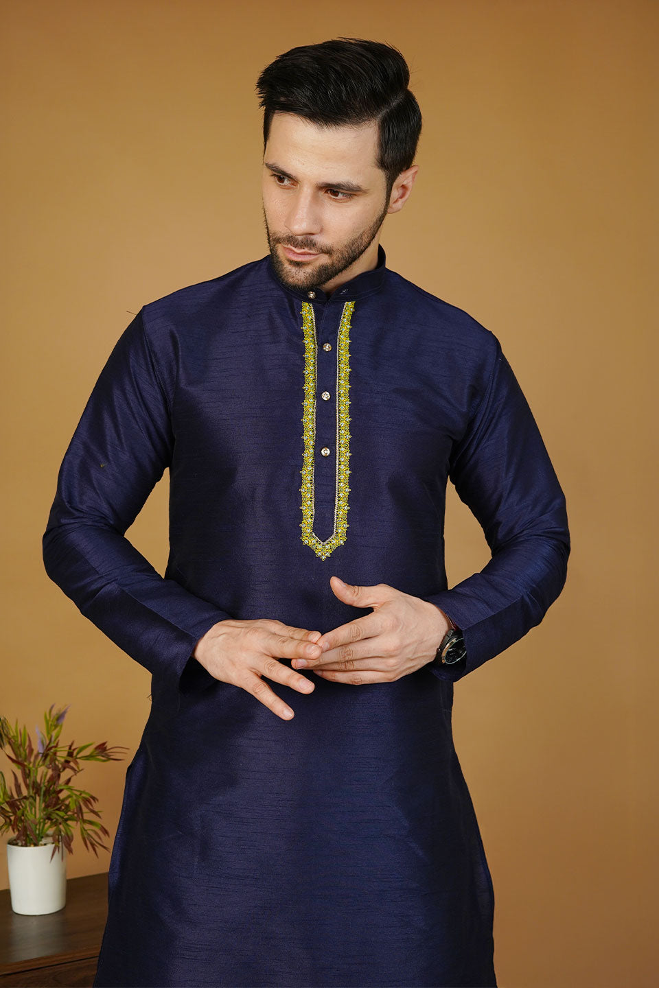Banarasi Art Silk Blue 2 Kurta