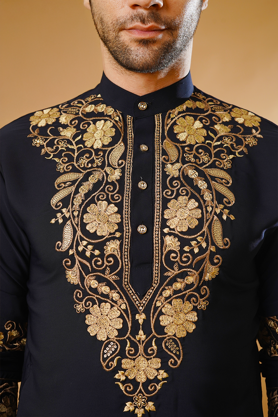 Cotton Blend Blue Kurta Pyjama