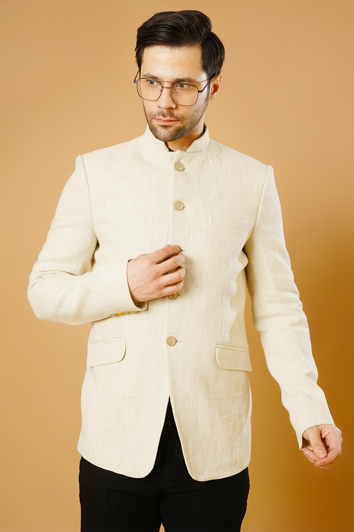 Linen Cream Bandhgala