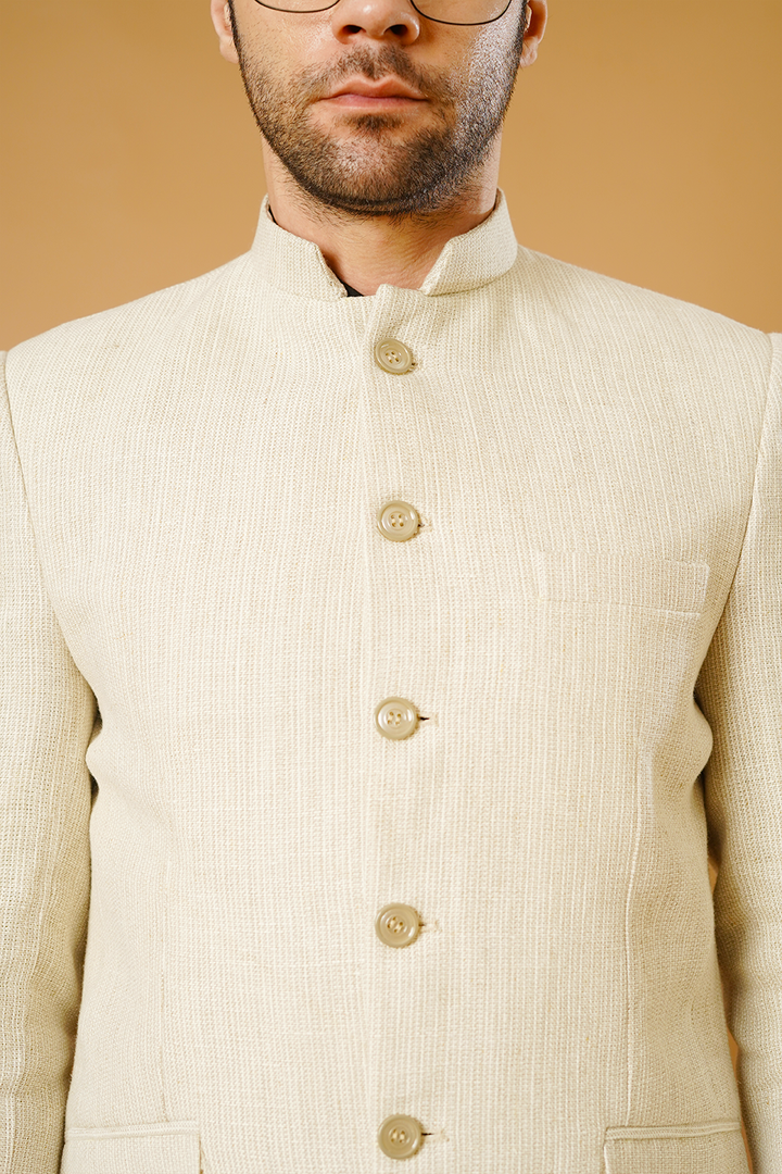Linen Cream Bandhgala
