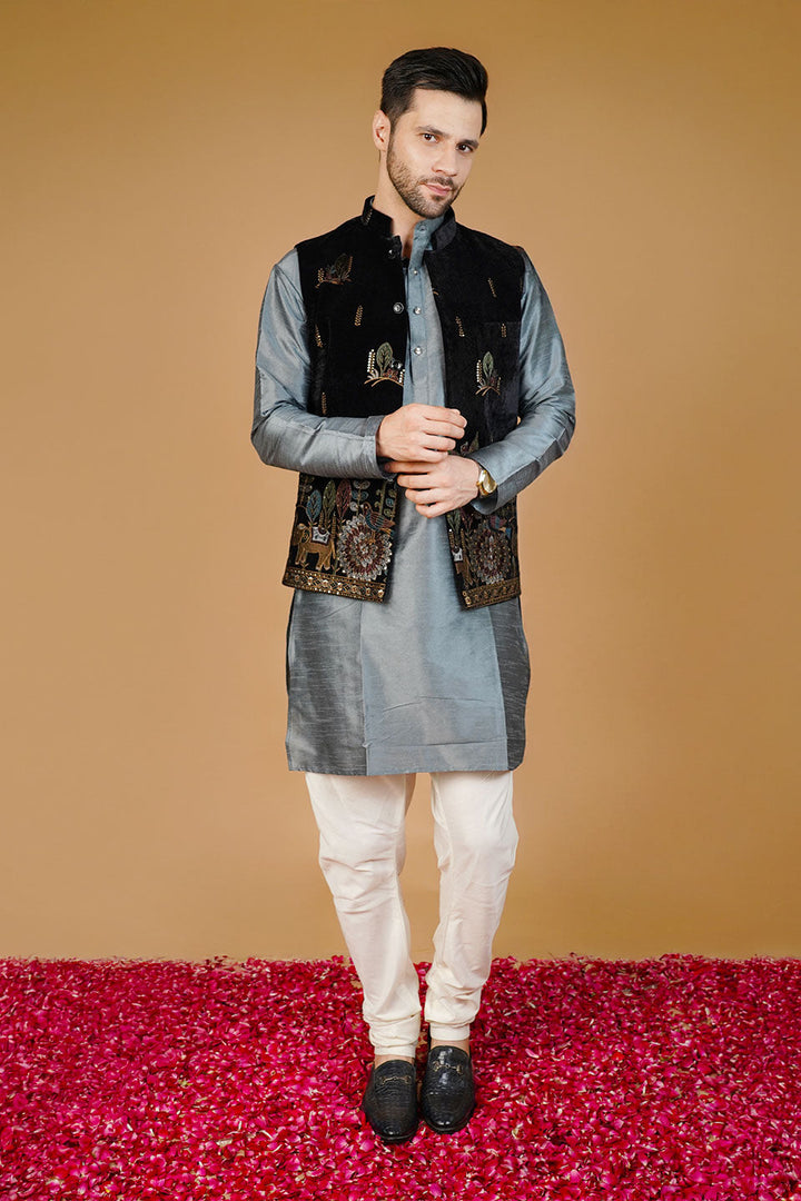Velvet Black Waistcoat