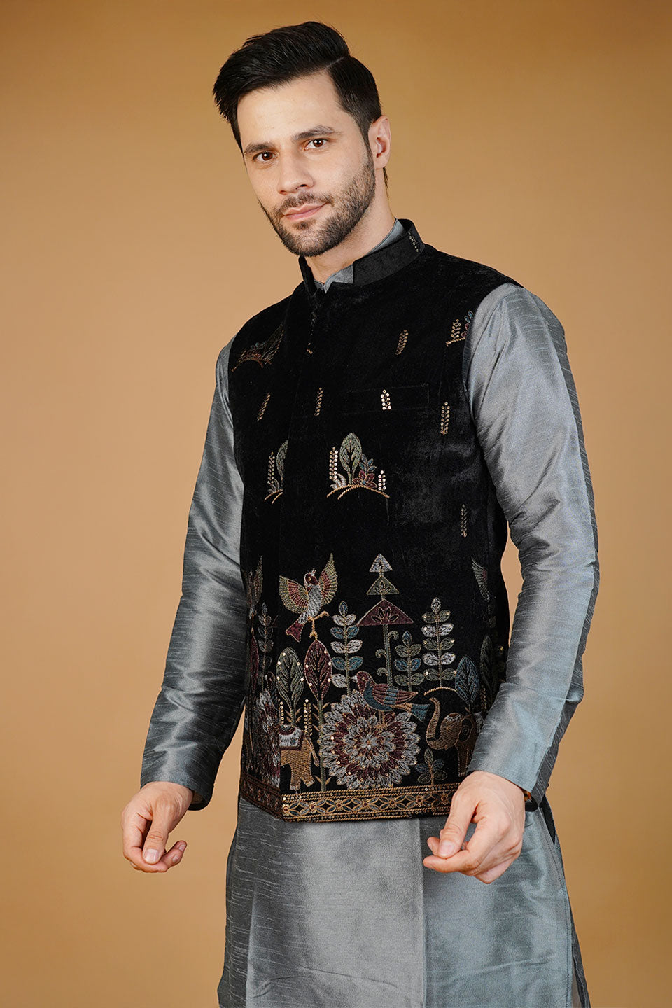 Velvet Black Waistcoat
