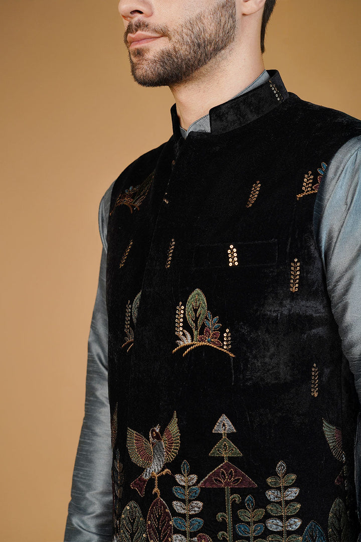 Velvet Black Waistcoat