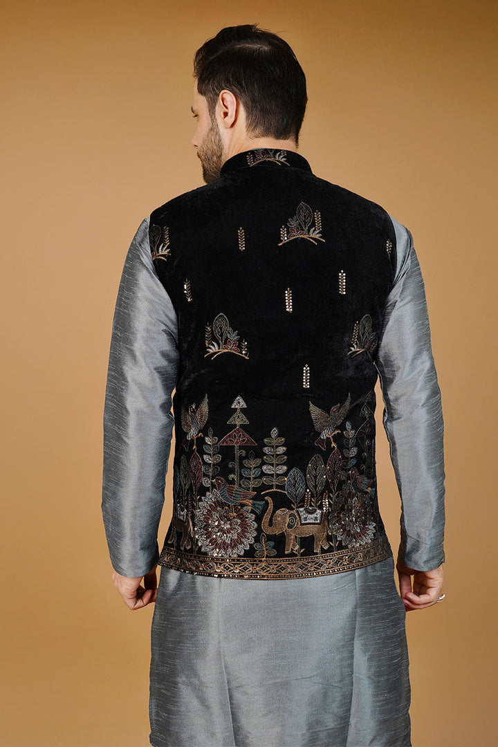 Velvet Black Waistcoat