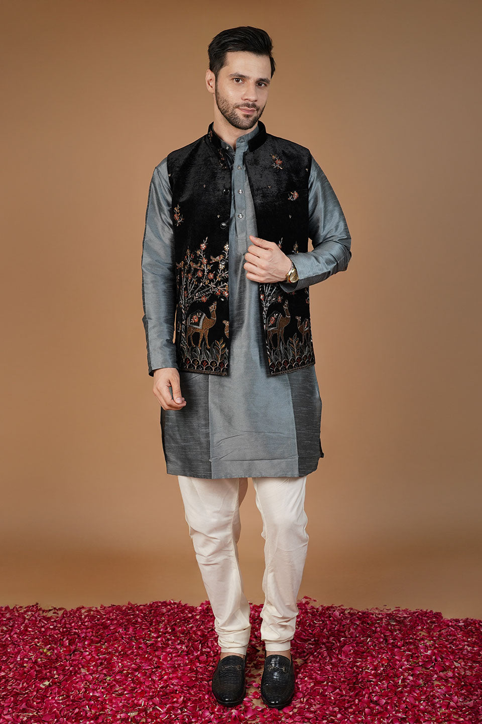 Velvet Black Waistcoat