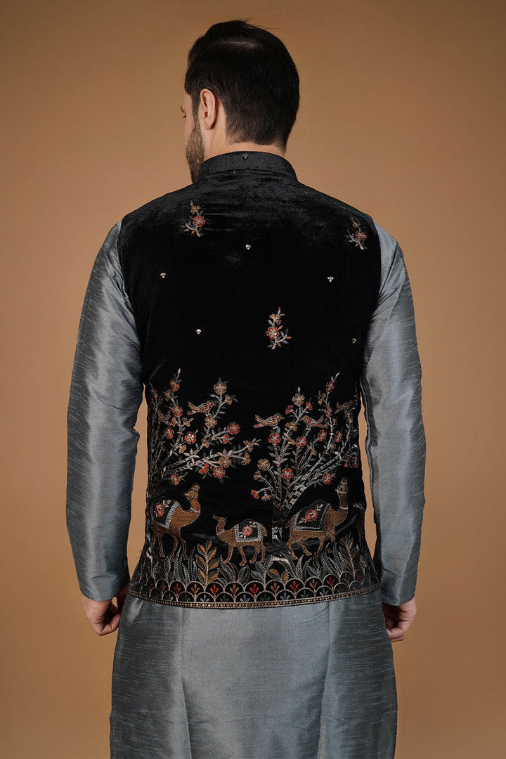 Velvet Black Waistcoat
