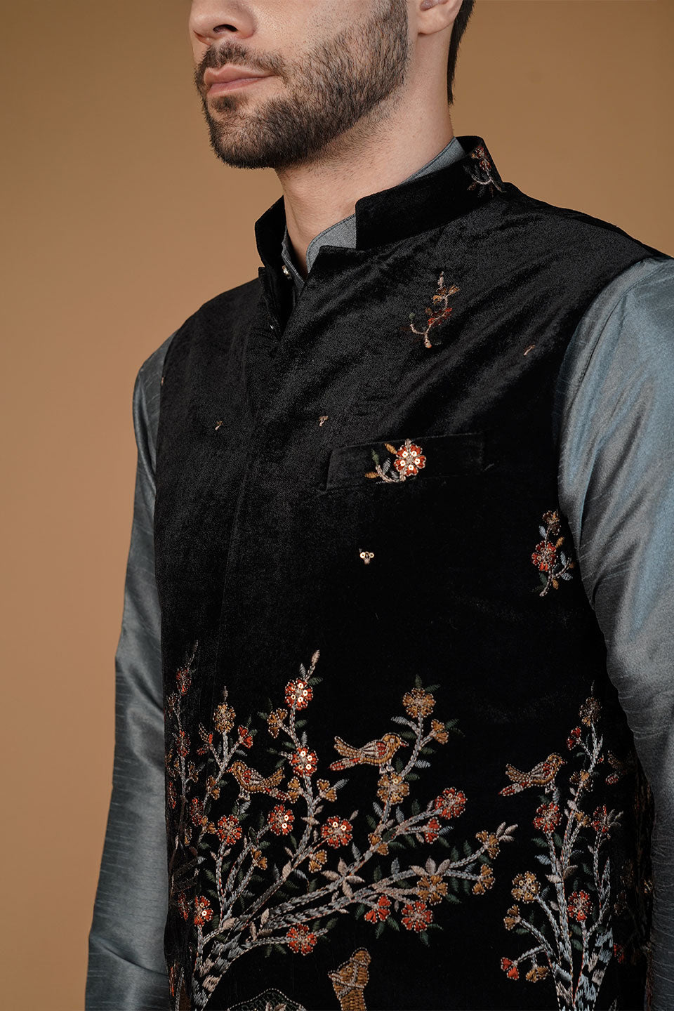 Velvet Black Waistcoat