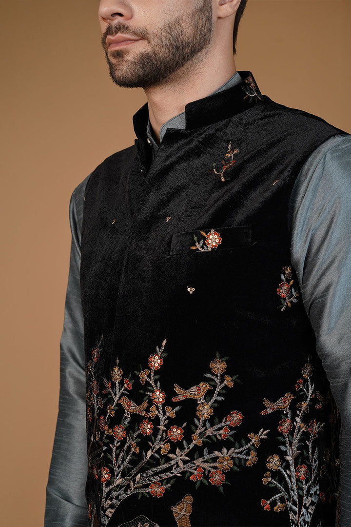 Velvet Black Waistcoat