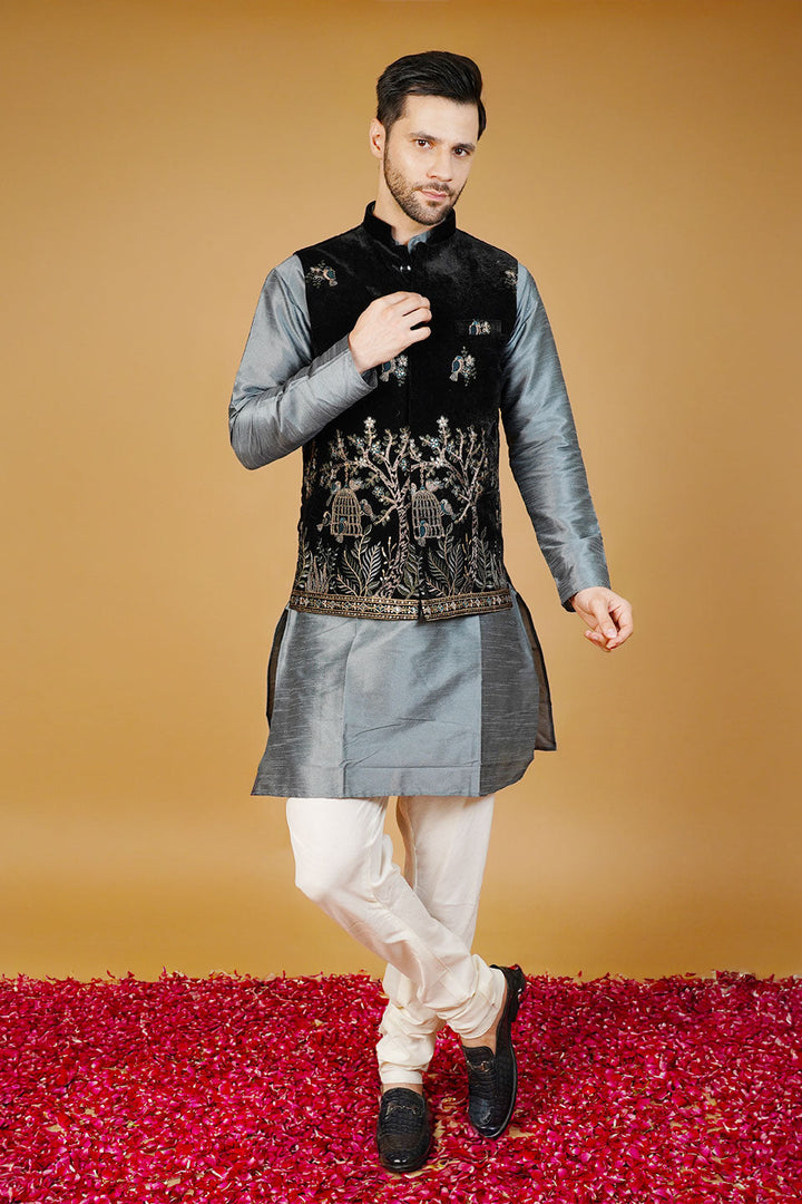 Velvet Black Waistcoat