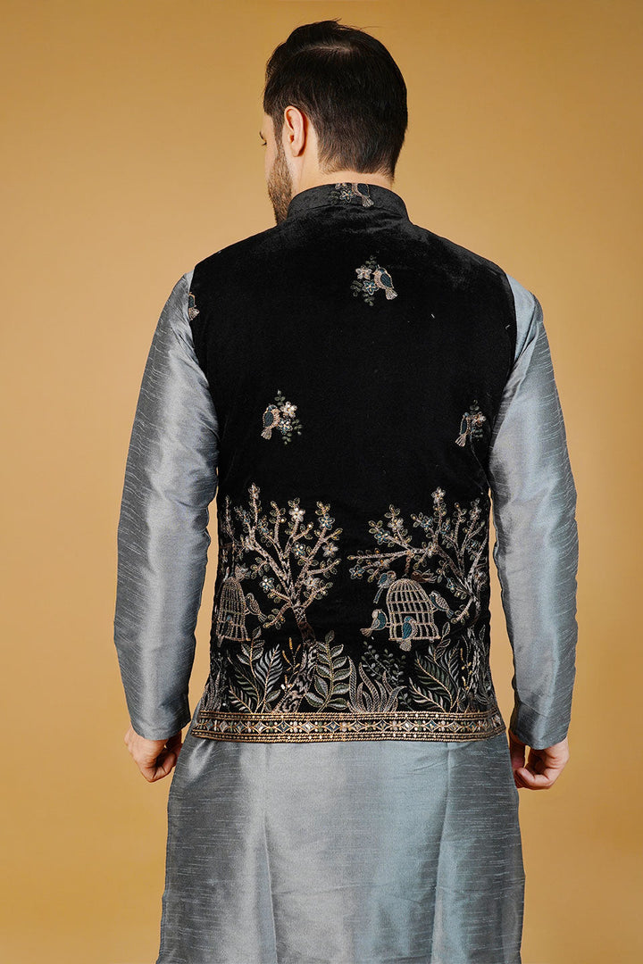 Velvet Black Waistcoat