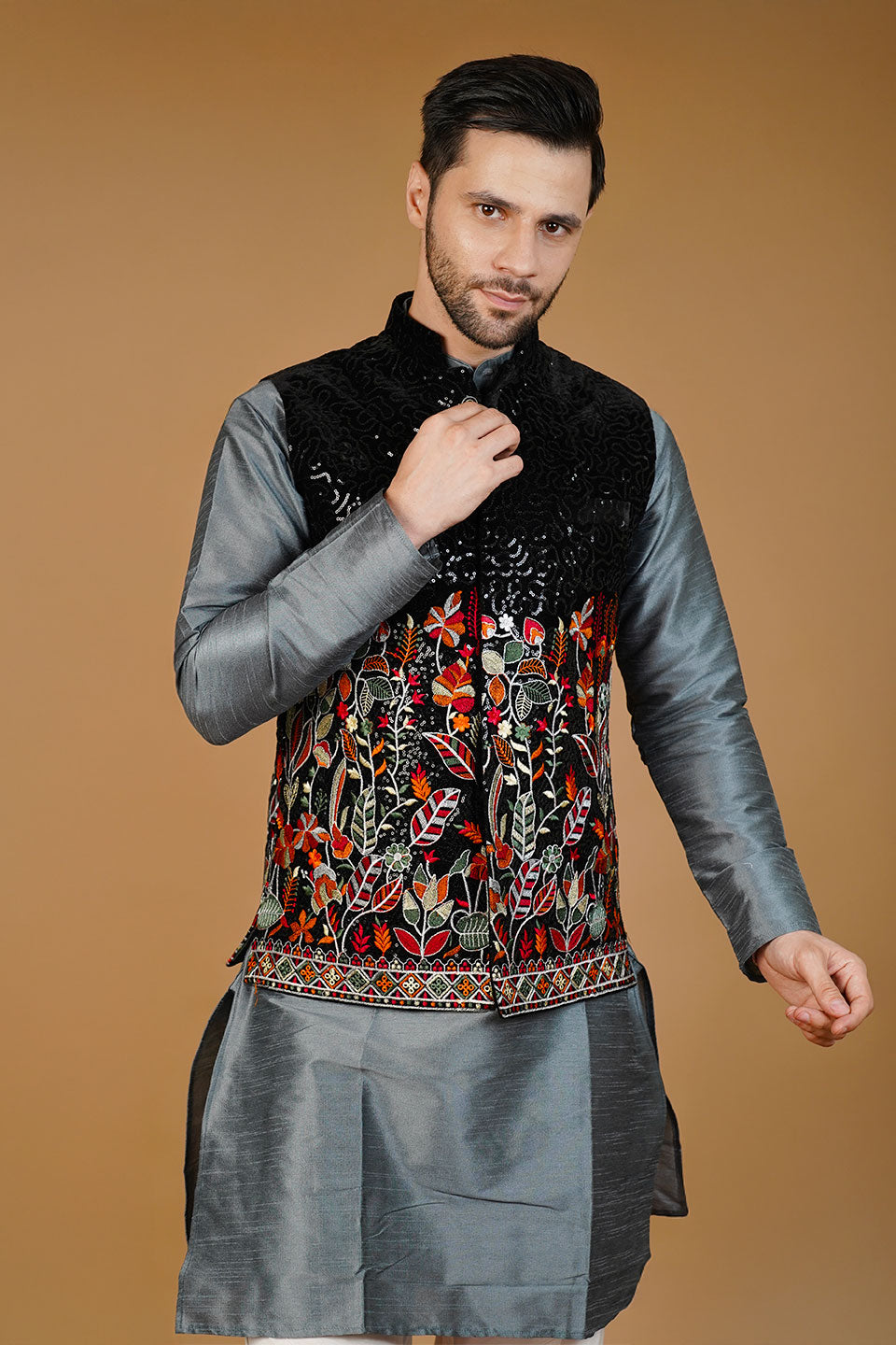 Velvet Black Waistcoat