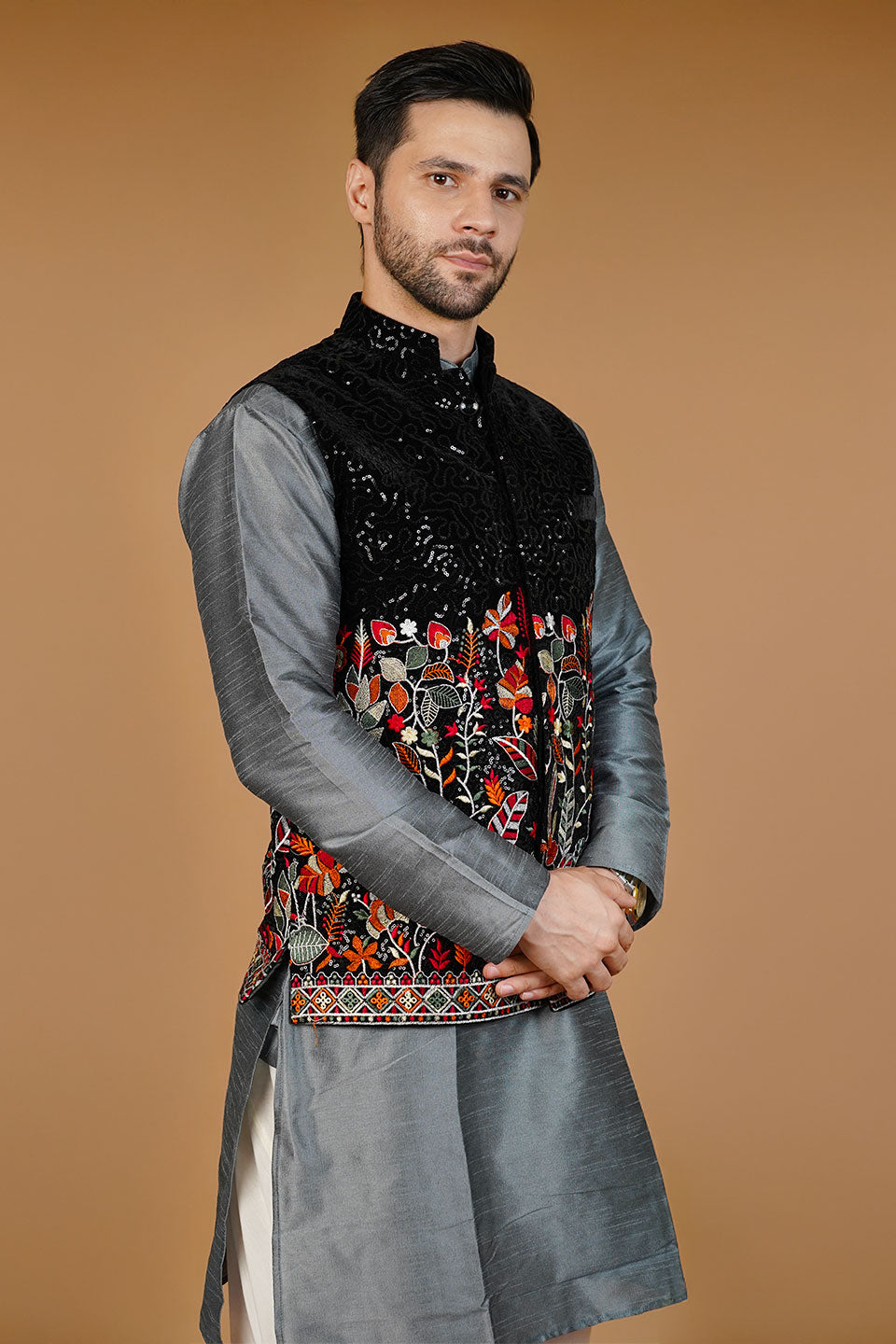 Velvet Black Waistcoat