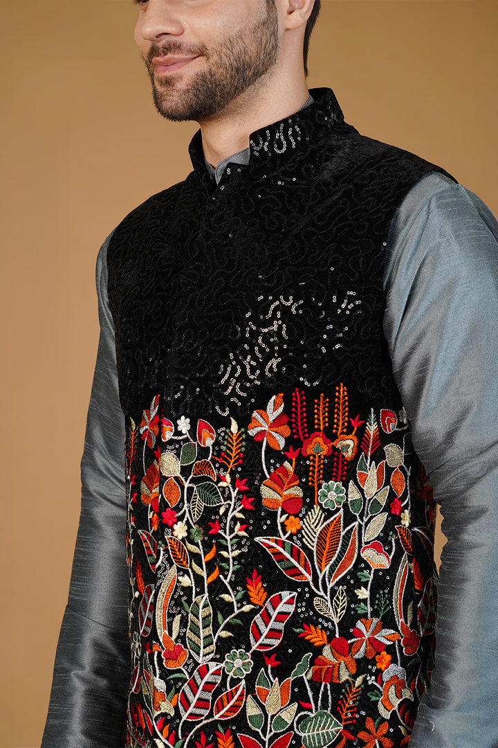 Velvet Black Waistcoat