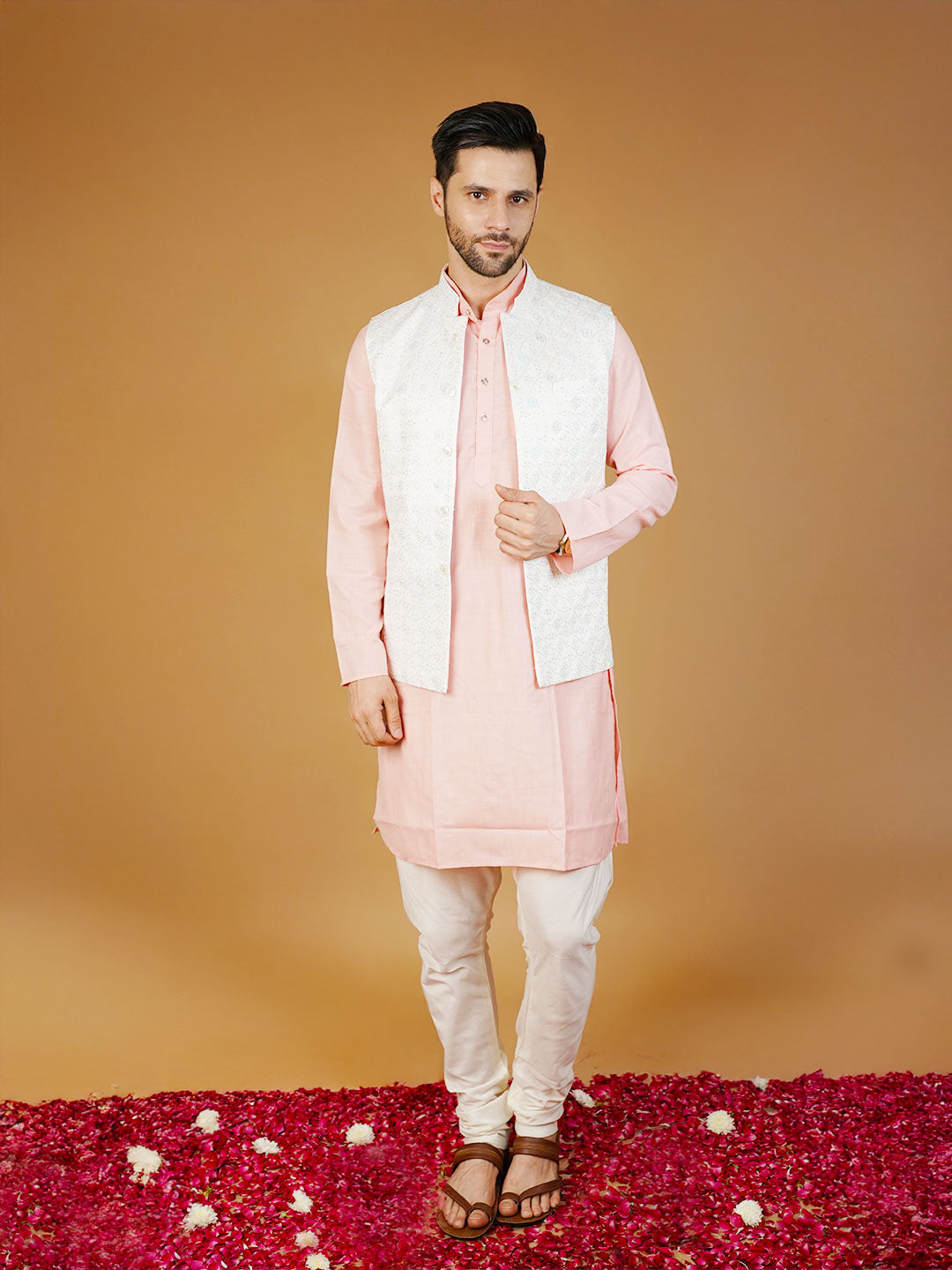 Rayon Emrbroidery White1 Waistcoat