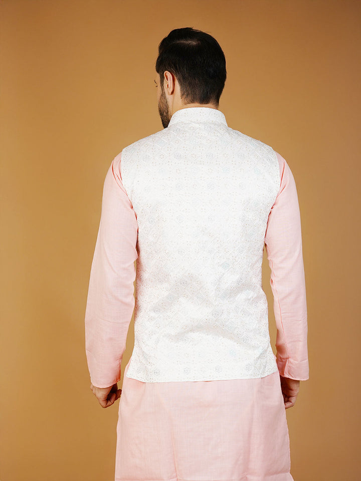 Rayon Emrbroidery White1 Waistcoat