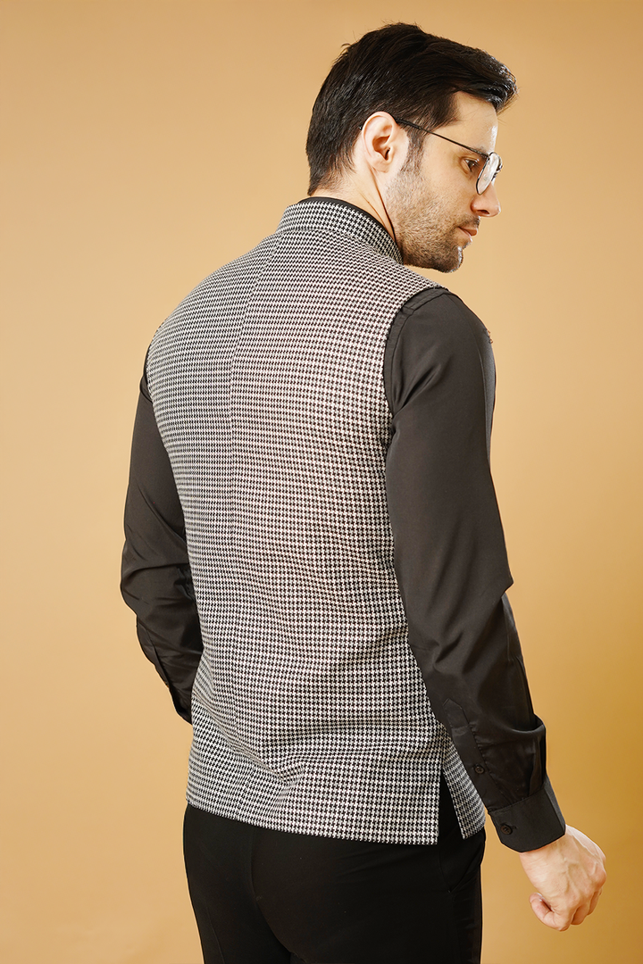 Tweed Black Nehru Jacket