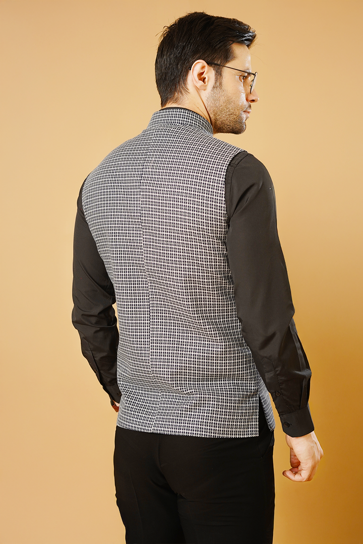 Tweed Blue Nehru Jacket