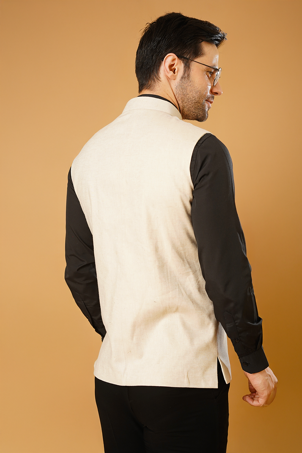 Linen Cream Nehru Jacket