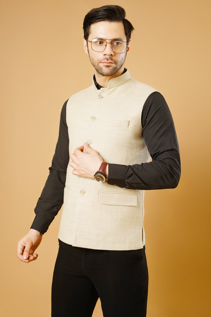 Linen Cream Nehru Jacket