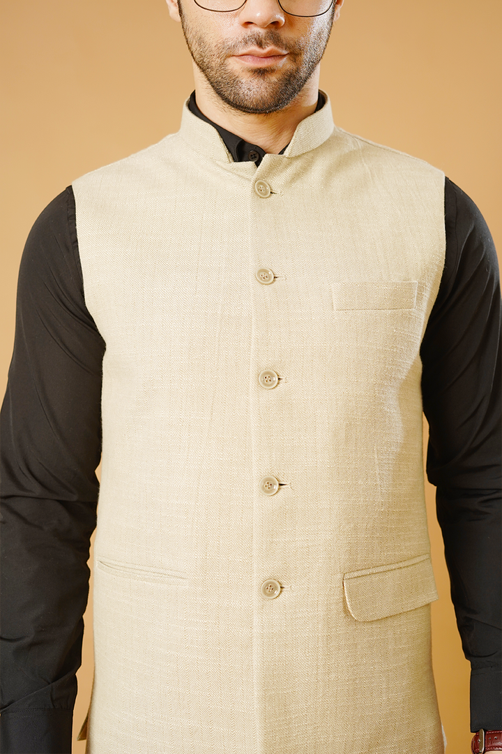 Linen Cream Nehru Jacket