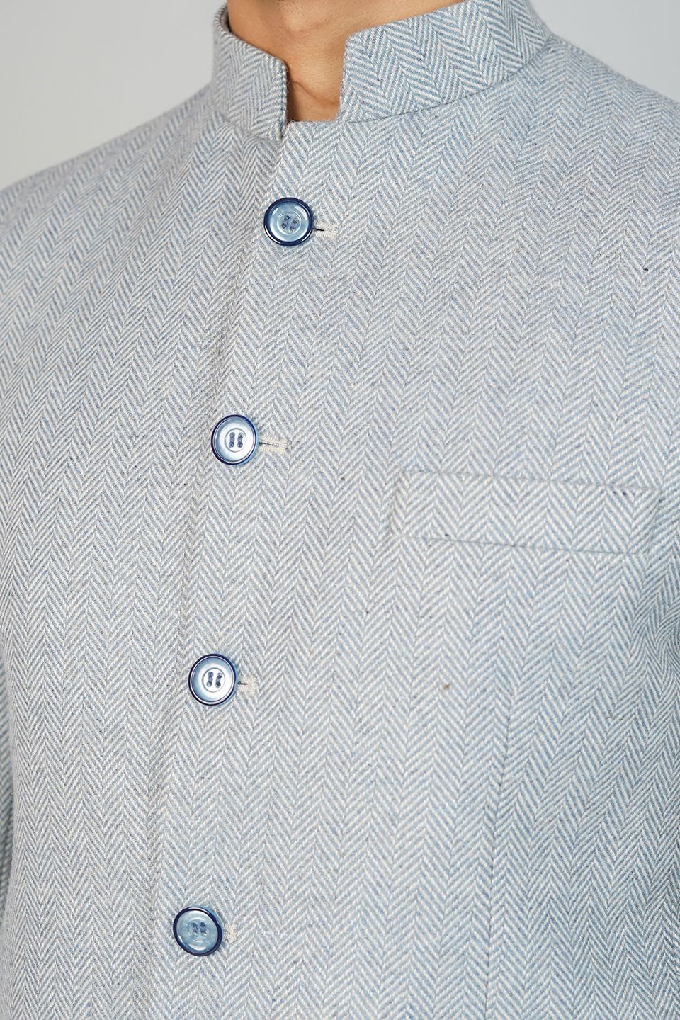 Tweedwool Blue Bandhgala