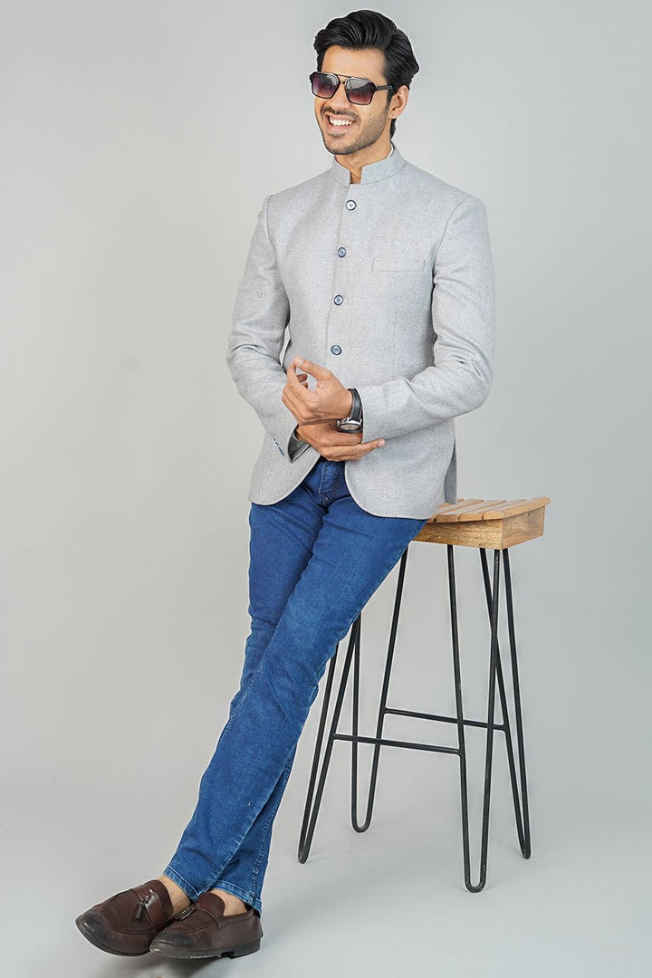 Tweedwool Blue Bandhgala