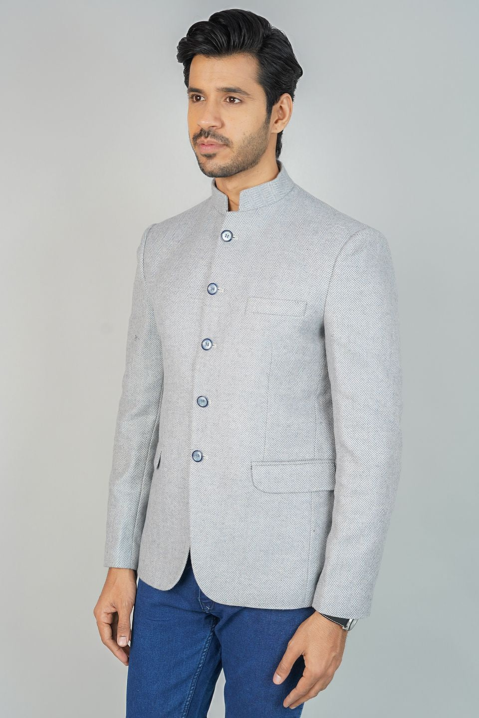 Tweedwool Blue Bandhgala