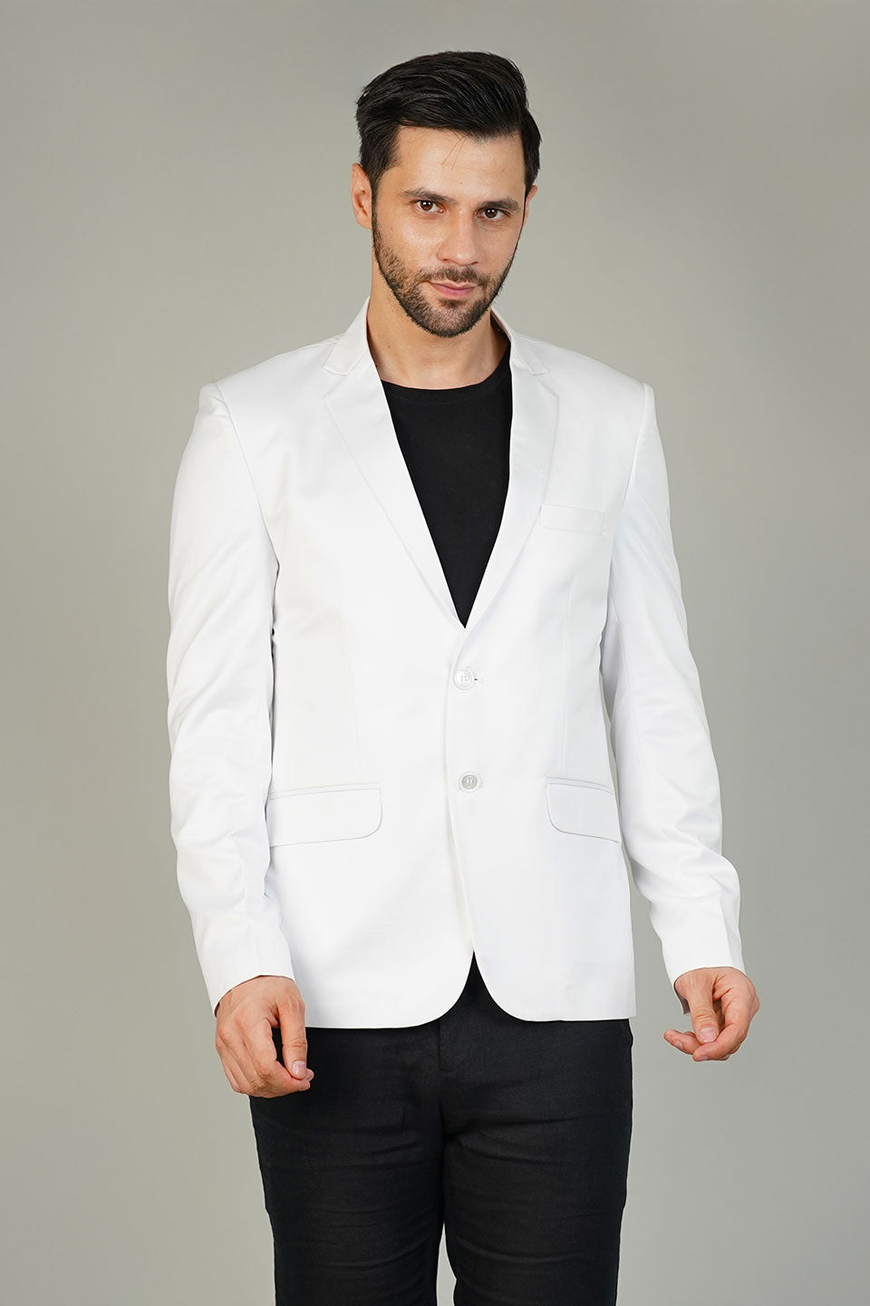 Poly Viscose White Blazer