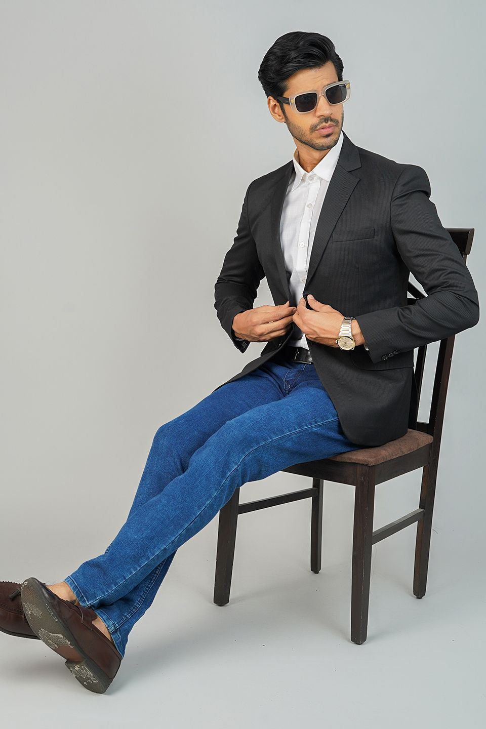 Poly Viscose Black Blazer