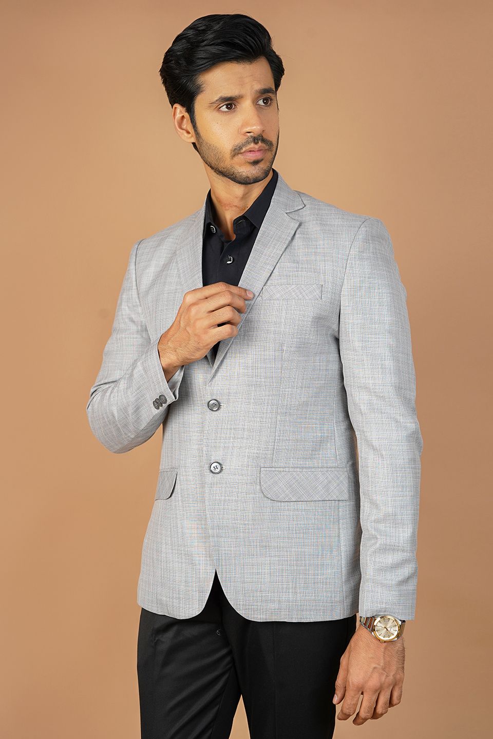 Poly Viscose Silver Blazer