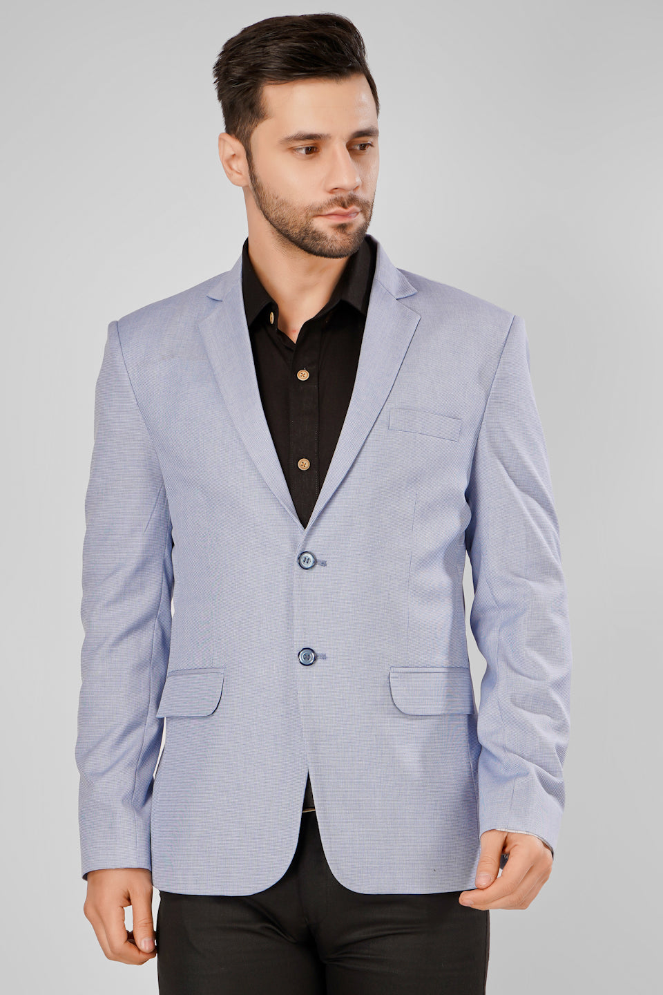 Buy Wintage Men's Polyester Cotton blue Blazer