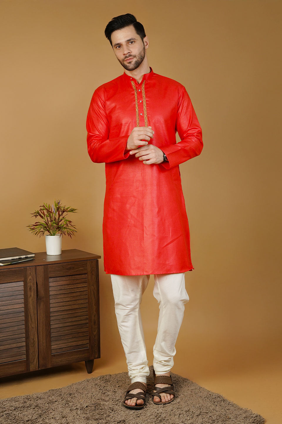 Ruby Silk Embroidery Redemb Kurta