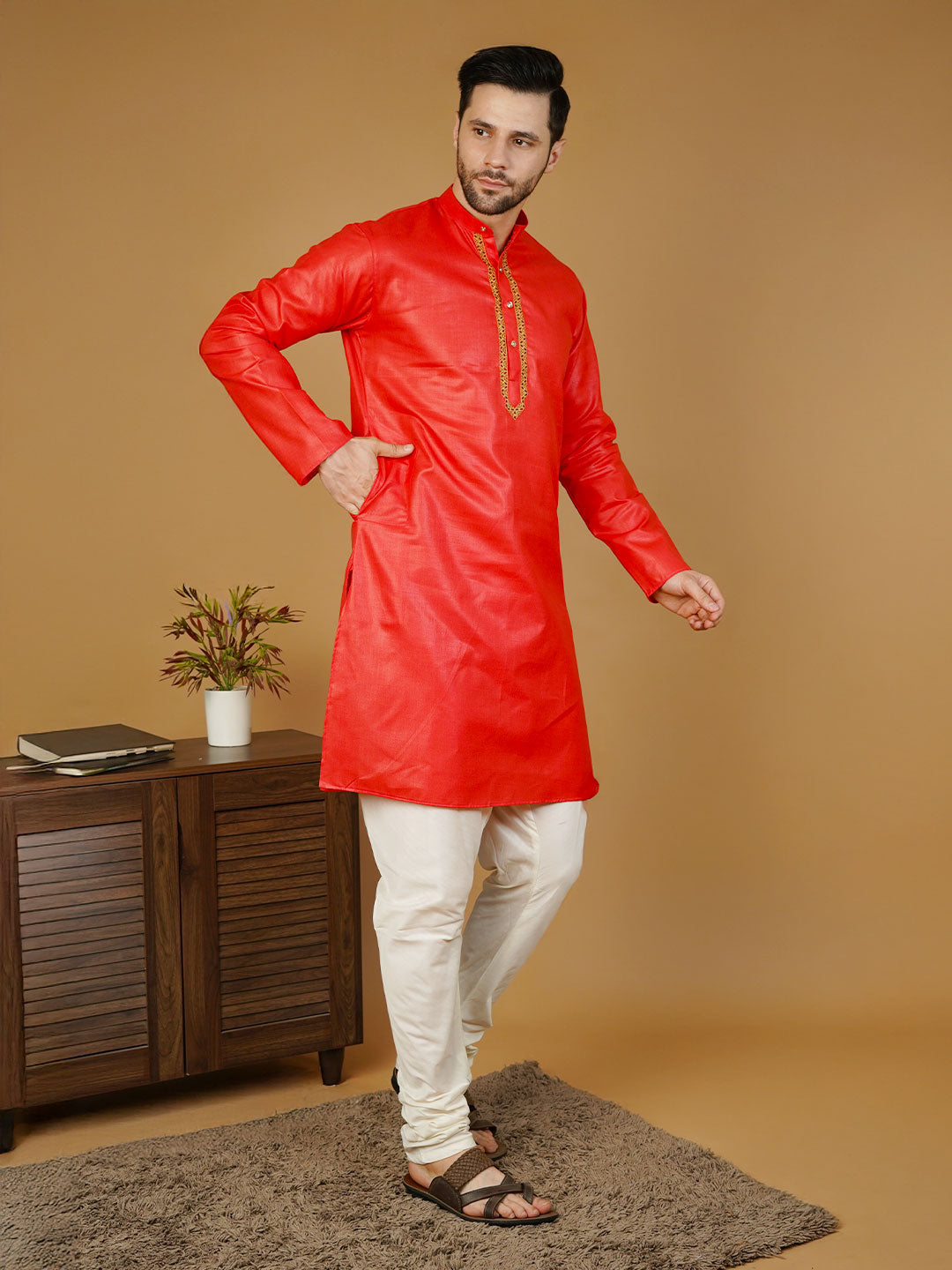 Ruby Silk Embroidery Redemb Kurta
