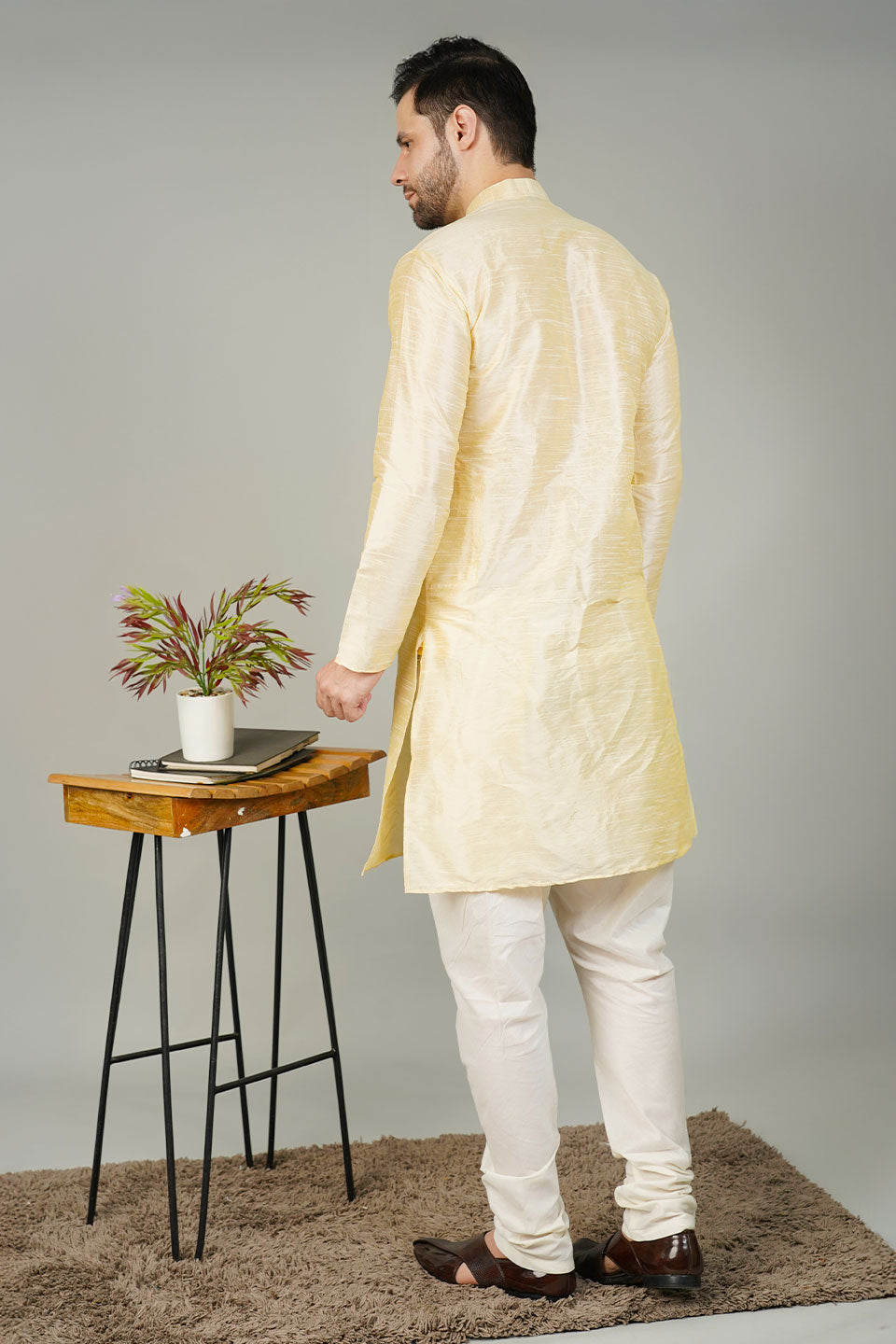Banarasi Art Silk Beige Kurta