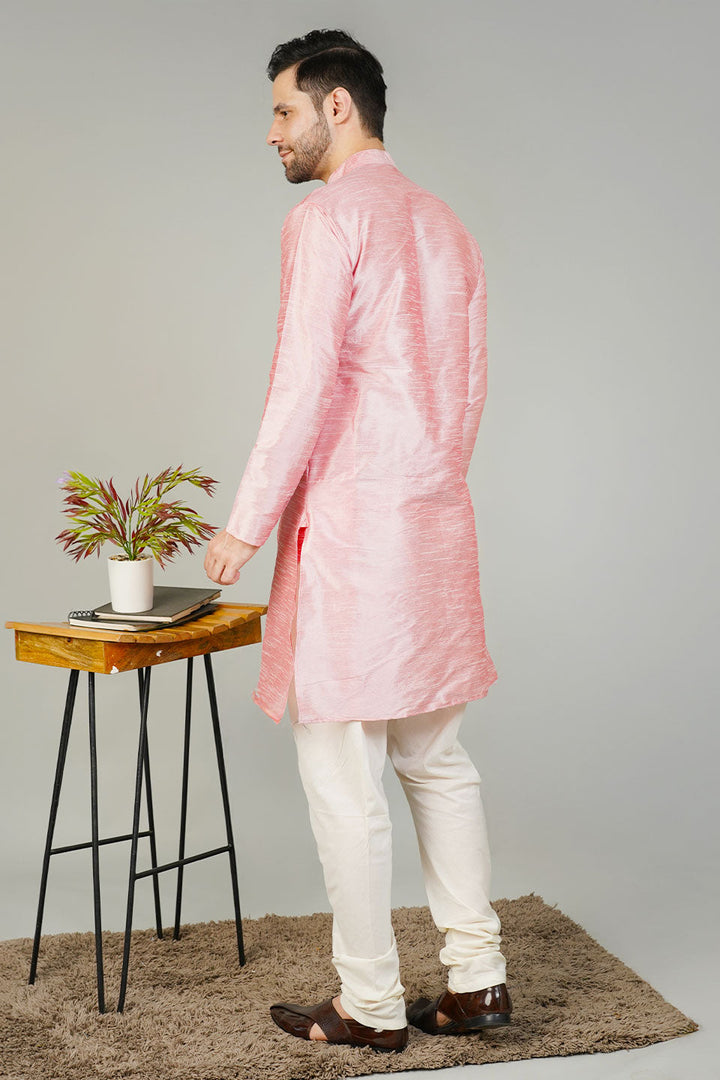 Banarasi Art Silk Pink Kurta