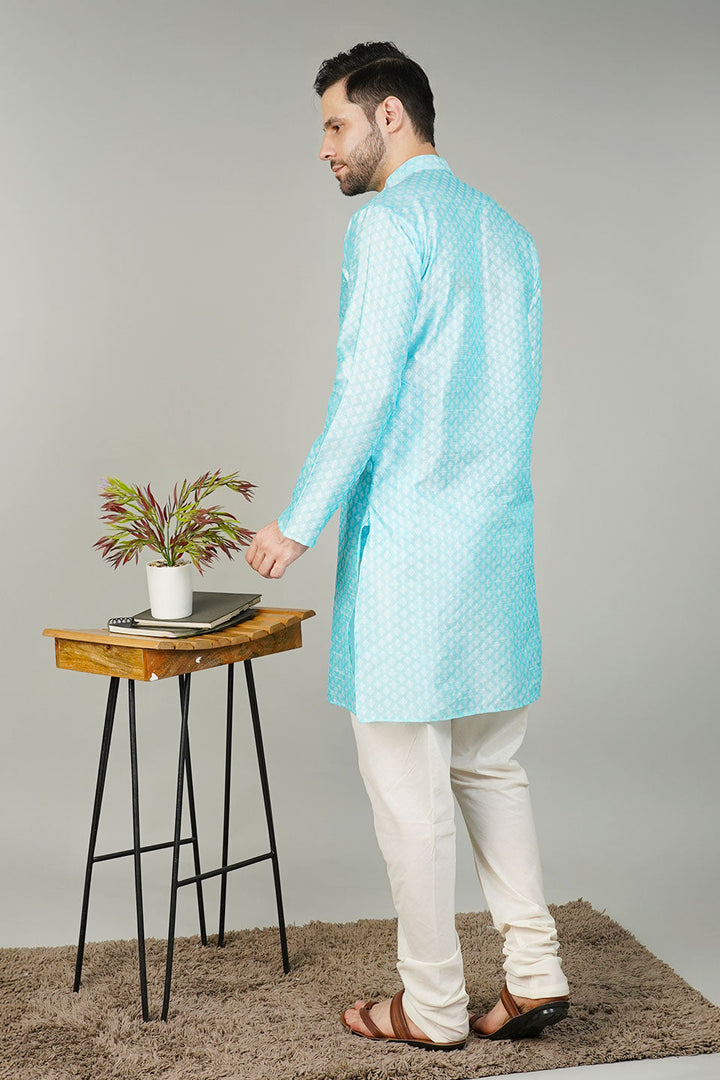 Banarasi Art Silk Blue 1 Kurta