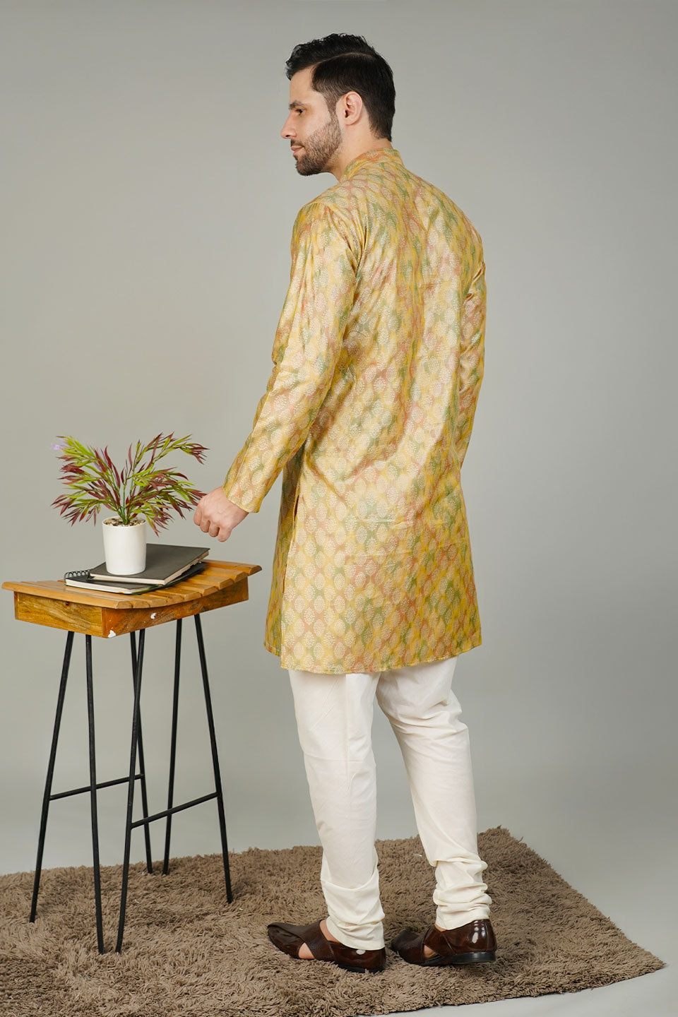 Banarasi Cotton Gold  Kurta