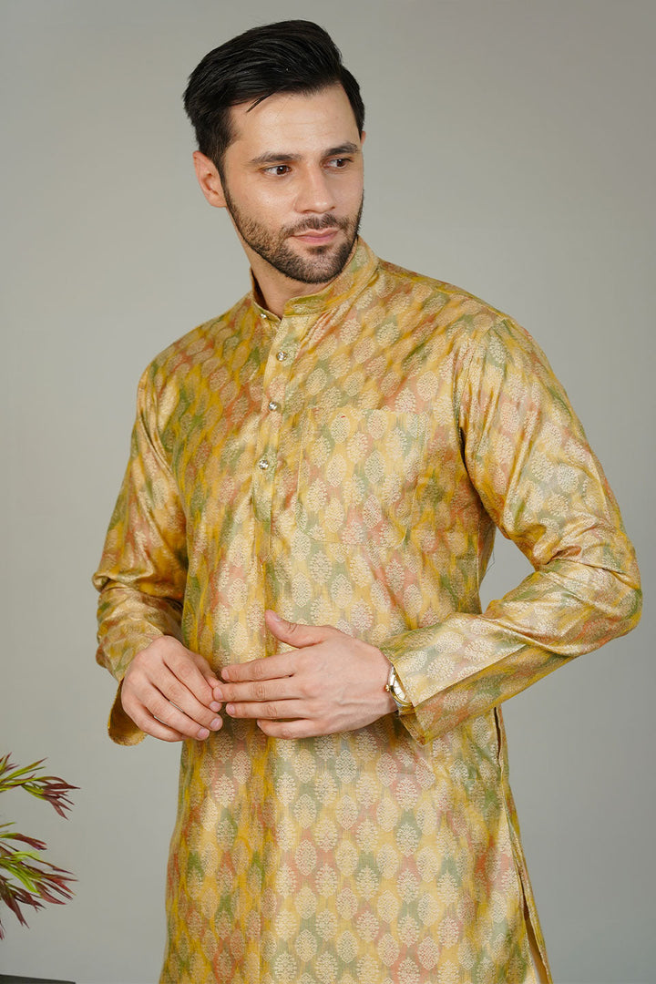 Banarasi Cotton Gold  Kurta