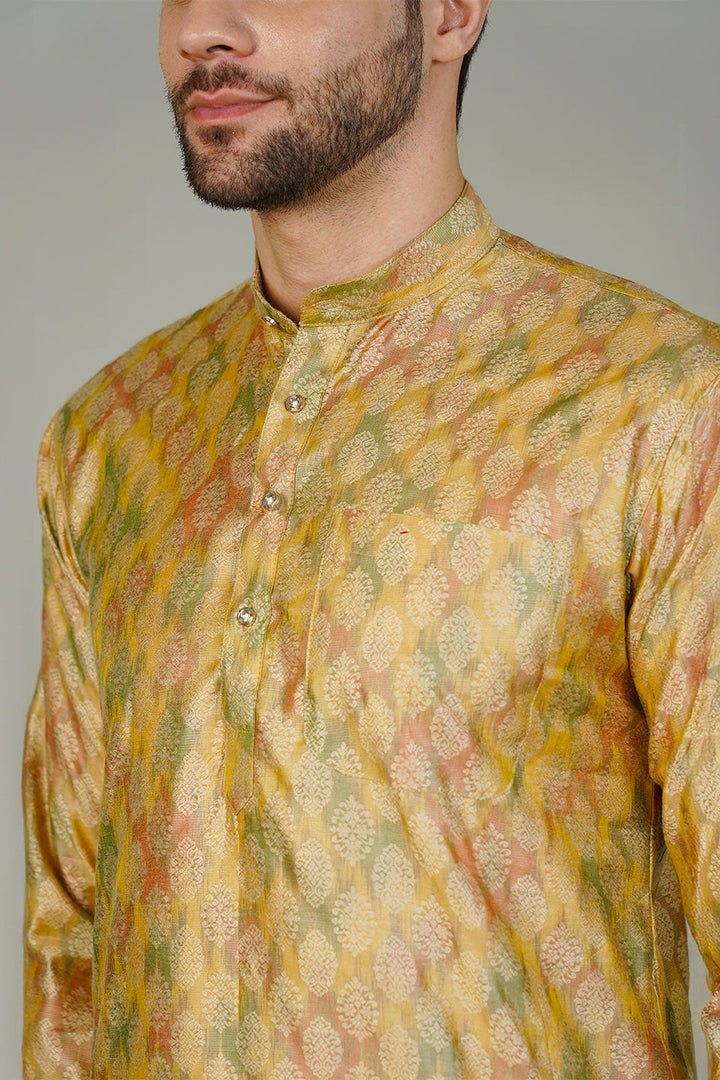 Banarasi Cotton Gold  Kurta