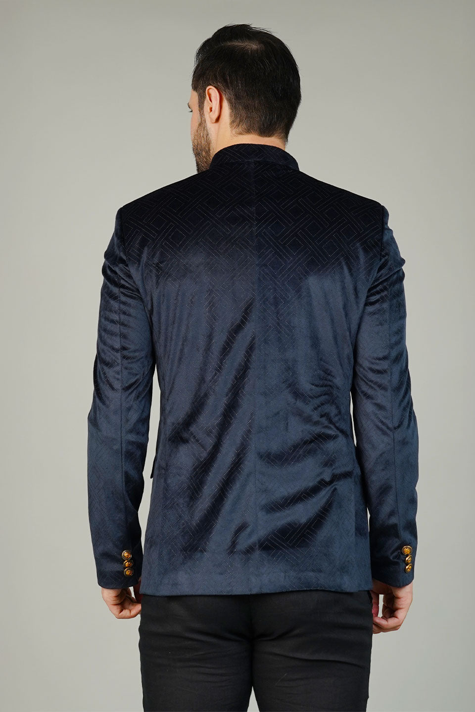 Velvet Blue Bandhgala