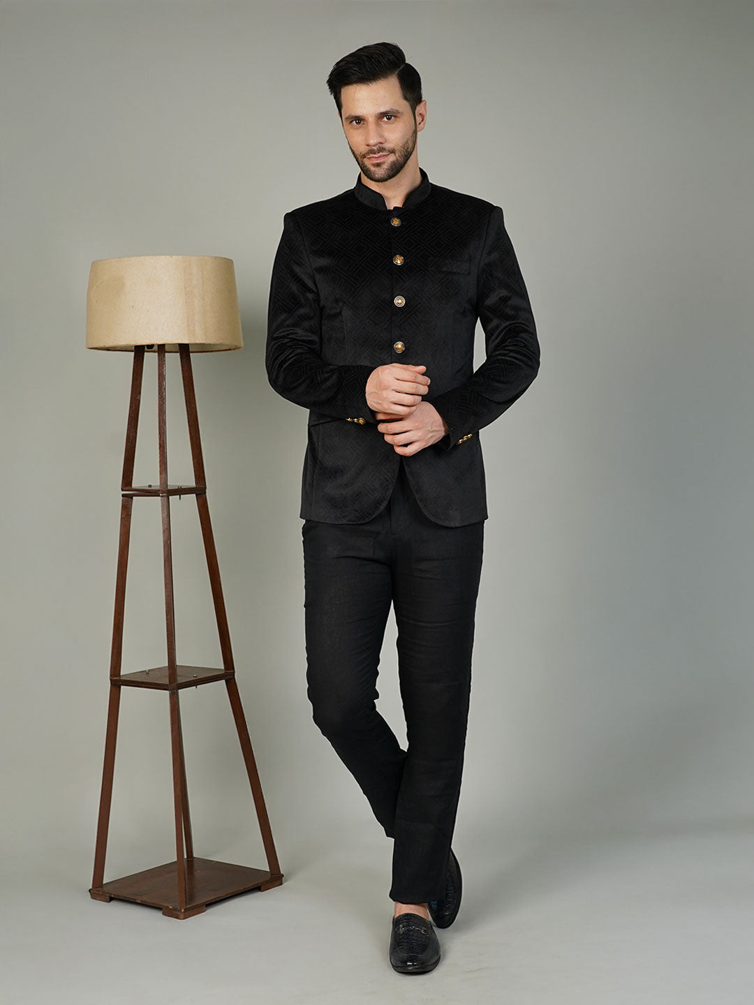 Velvet Black Bandhgala